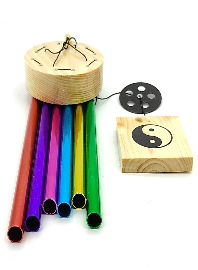 Plus Value Wind Chimes for Home Decoration Balcony Decor Positive Energy Positivity Good Vibes for Bedroom Balcony Garden Peaceful Soothing Sound Gifting (6 Rods, Multicolor) - Image 2